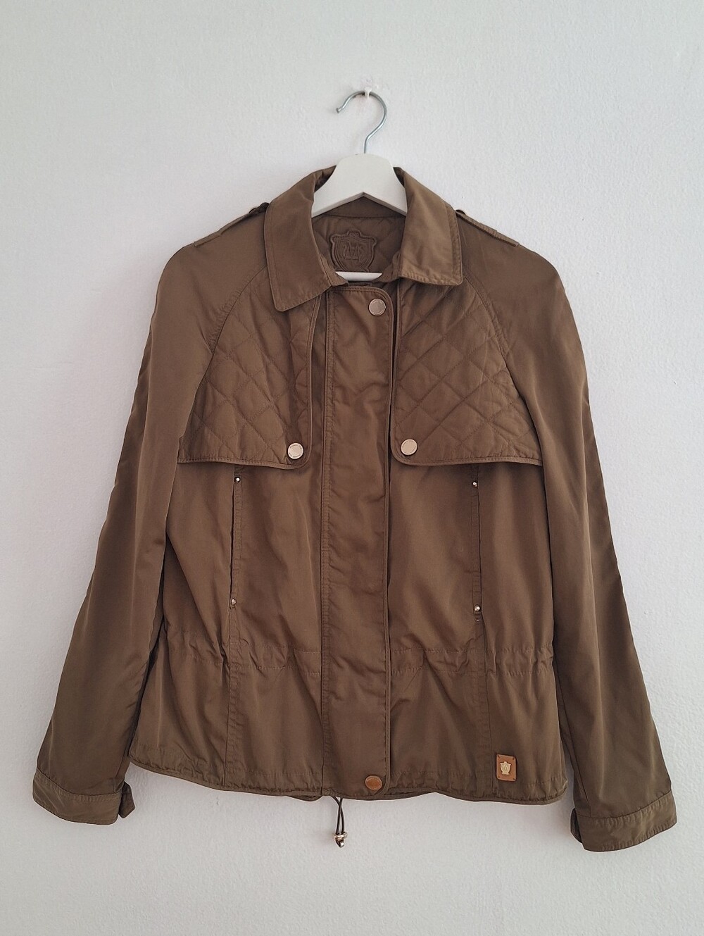 Massimo Dutti Olive-Tan Quilted Utility Jacket